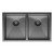 Hana Double Bowl Sink 27L-27L Carbon Metal Inc Sink Protect Top/Undermount 760x450x200mm [271657]