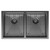 Hana Double Bowl Sink 27L-27L Carbon Metal Inc Sink Protect Top/Undermount 760x450x200mm [271657]