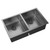 Hana Double Bowl Sink 27L-27L Carbon Metal Inc Sink Protect Top/Undermount 760x450x200mm [271657]