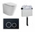 Java Rimless Floor Standing Pan with Round Matt Black Flush Plate and Cistern [203098]