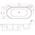 Alpha Back-To-Wall Freestanding Bath 1700mm White [153150]