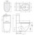 Alix Rimless Extended Height Pan Back to Wall Suite 160-230 Set Out Grey Seat [191464]