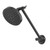 Luna 3 Function Adjustable Wall Shower Rose & Arm 120mm Black 3Star [194618]