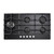 90cm 5 Burner Gas on Glass Cooktop with Wok Black [285452]