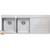 Sonetto Double Left Hand Bowl Topmount Sink with Drainer 1300mm Stainless Steel 1 Tap Hole [120798]