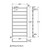 Kaya Round Heated Towel Matte Black 9 Bars 600 x 1200 x 100mm [285262]