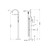 Round Bath Mixer Floormount Freestanding with Handshower 3Star Brushed Nickel [286885]