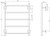 Radii Towel Ladder 4Bar 550mm x 740mm with Square Plate Chrome [133053]