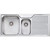 Nu-Petite 1 & 1/2 Bowl Topmount Sink with Drainer Right Bowl 1 Tap Hole [048319]