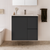 Ascot Floor or Wall Mount Slim Vanity 750mm 2 Drawer RH 1 Door Black [294562]