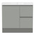 Ascot Floor or Wall Mount Slim Vanity 900mm 2 Drawer RH 1 Door Grey Nouveau [294611]