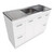 Cabinet On Kickboard 2 Door 2 Left Hand & 2 Right Hand Drawer 304 Stainless Steel 1200mm White 1 Tap Hole [158256]