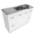 Cabinet on Kickboard 2 Door 2 Left Hand & 2 Right Hand Drawer 304 Stainless Steel 1200mm White 1TH [158256]