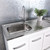 Cabinet On Kickboard 2 Door 2 Left Hand & 2 Right Hand Drawer 304 Stainless Steel 1200mm White 1 Tap Hole [158256]