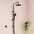 Round II Rail Hand Shower w/Overhead 600-800mm Matte Black 3Star [255672]
