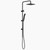 Square II Rail Hand Shower w/Overhead 600-800mm Matte Black 3Star [255674]