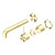 Mecca Wall Basin or Bath Mixer Separete Back Plate Handle Up 185mm (Trim Kit Only) Brushed Gold [289831]