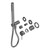 Mecca Shower Mixer Divertor System Separate Back Plate (Trim Kit Only) Gunmetal [290067]