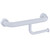 Grab Rail Hygenic Seal Straight 300mm with Toilet Roll Holder Antimicrobial White Left Hand [288305]