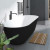 Elinea Freestanding Bath 750mm x 580mm x 1500mm 235L Premium Sanitary Grade Acrylic High Gloss Black/White [180785]