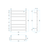 Straight/Round 600x800x122mm 80Watts 7 Bars Brushed Nickel [293414]