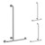 Care Shower Rail Inverted T Adjustable 1100 x 700mm Polished Stainless Steel [291514]