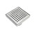Square Patterened Shower Floor Waste 100mm x 100mm with 90mm Centre Outlet Brushed Satin [296866]