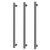 Heated Triple Towel Rail Round 800mm Brushed Carbon [296731]