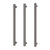 Heated Triple Towel Rail Square 600mm Brushed Carbon [296742]