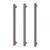 Heated Triple Towel Rail Square 600mm Brushed Carbon [296742]