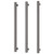 Heated Triple Towel Rail Square 800mm Brushed Carbon [296745]
