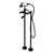 York Freestanding Bath Set With White Porcelain Hand Shower Matte Black [297271]