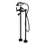 York Freestanding Bath Set With Metal Hand Shower Matte Black [297274]