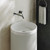 Minka Fluted Freestanding Solid Surface Basin 450 x 450 x 900mm Matte White [299610]