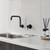 Round Wall Sink Spout Swivel Matte Black Lead Free [299627]