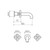 Cross Wall Basin/Bath Set 180mm Spout Matte Black Lead Free [299632]