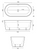 Winton Freestanding Bath 1500mm with Integrated Overflow [299932]