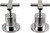 Cocoa (Amane) Wall Taps (Top Assembly) Cross Handle Chrome (Pair) [250115]
