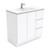Dolce Ceramic Moulded Basin-Top + Fingerpull Gloss White Cabinet On Kick Board 2 Door 3 Right Drawer 900mm 1 Tap Hole [165932]