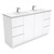 Dolce Fingerpull Double Bowl Vanity On Kickboard 1500mm Gloss White 1 Tap Hole [165943]