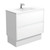 Dolce Ceramic Moulded Basin-Top + Amato Satin White Cabinet with Solid Side Panels On Kick Board 2 Drawer 900mm 1 Tap Hole [191695]