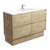 Dolce Ceramic Moulded Basin-Top + Amato Scandi Oak Cabinet with Solid Side Panels On Kick Board 4 Drawer 1200mm 1 Tap Hole [191703]