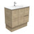 Rotondo 900 Ceramic Moulded Basin-Top + Edge Scandi Oak Cabinet on Kick Board 2 Door 2 Right Drawer 3 Tap Hole [197336]