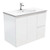Rotondo 900 Ceramic Moulded Basin-Top + Fingerpull Satin White Cabinet Wall-Hung 2 Door 2 Left Drawer 1 Tap Hole [197361]