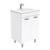 Dolce 600 Ceramic Moulded Basin-Top + Unicab Gloss White Cabinet on Legs No Tap Hole [197541]