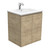 Dolce 600 Ceramic Moulded Basin-Top + Edge Scandi Oak Cabinet Wall-Hung 1 Tap Hole [197546]