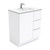 Dolce 750 Ceramic Moulded Basin-Top + Fingerpull Gloss White Cabinet On Kick Board 1 Door 3 Left Drawer 3 Tap Holes [197557]