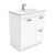 Dolce 750 Ceramic Moulded Basin-Top + Unicab Gloss White Cabinet on Kick Board 1 Door 2 Left Drawer No Tap Hole [197572]