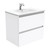 Dolce 750 Ceramic Moulded Basin-Top + Quest Gloss White Cabinet Wall-Hung 2 Drawer 3 Tap Hole [197587]
