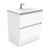 Dolce 750 Ceramic Moulded Basin-Top + Quest Gloss White Cabinet on Kick Board2 Drawer No Tap Hole [197589]